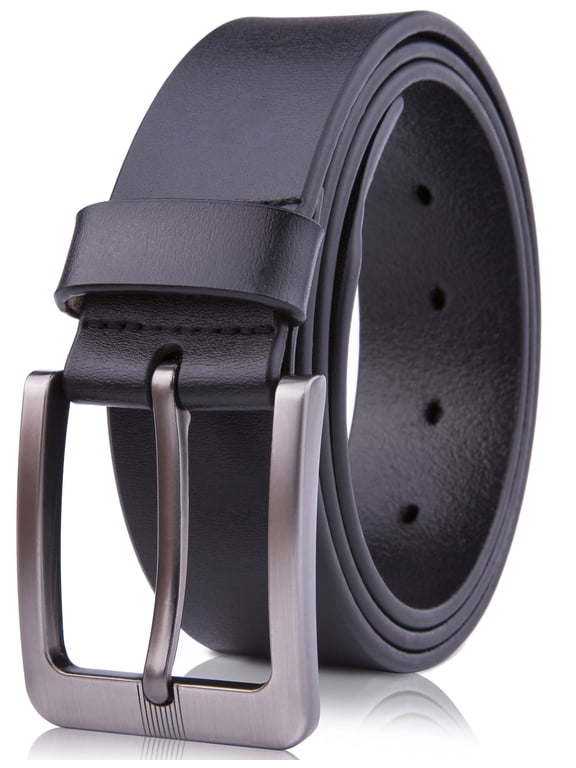 Genuine Leather Dress Belts For Men - Mens Belt For Suits, Jeans, Uniform With Single Prong Buckle - Designed in the USA