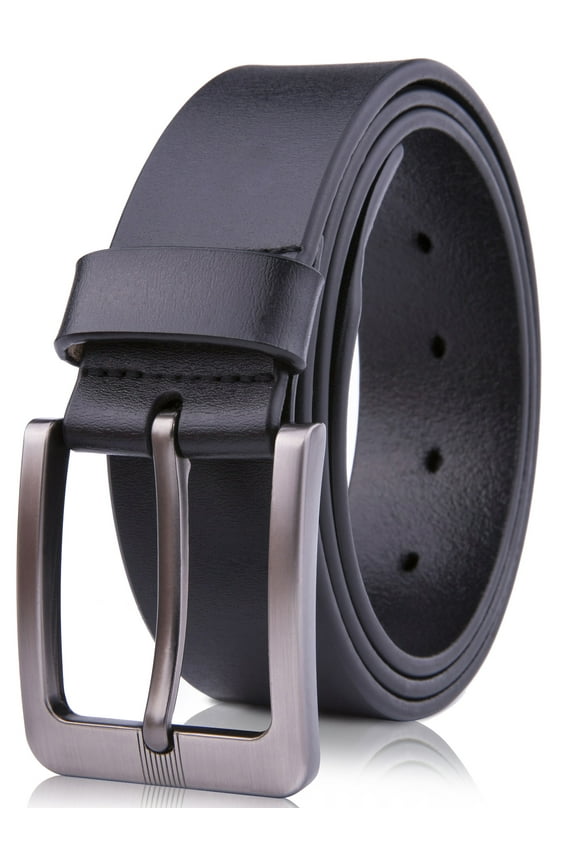 Genuine Leather Dress Belts For Men - Mens Belt For Suits, Jeans, Uniform With Single Prong Buckle - Designed in the USA