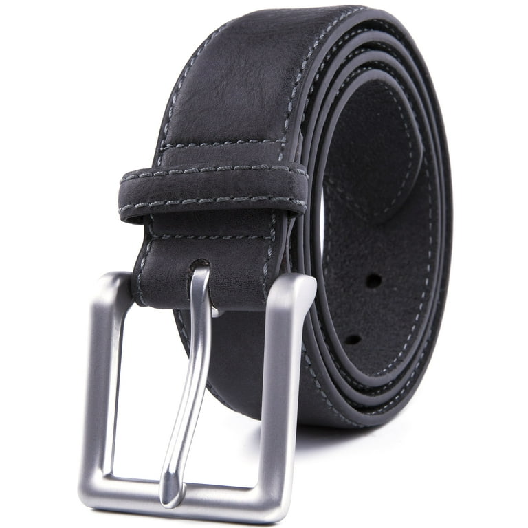 Genuine Leather Dress Belts For Men - Mens Belt For Suits, Jeans, Uniform  With Single Prong Buckle - Designed in the USA 