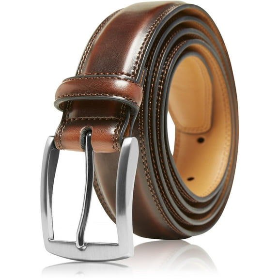 Genuine Leather Dress Belts For Men - Mens Belt For Suits, Jeans, Uniform With Single Prong Buckle - Designed in the USA