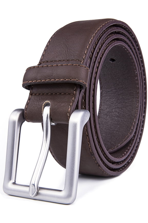 Genuine Leather Dress Belts For Men - Mens Belt For Suits, Jeans, Uniform With Single Prong Buckle - Designed in the USA