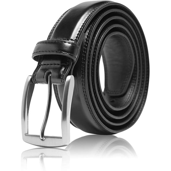 Genuine Leather Dress Belts For Men - Mens Belt For Suits, Jeans, Uniform With Single Prong Buckle - Designed