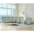 thumbnail image 1 of Genuine Leather Dual-Power Reclining Sectional Sofa Set with Console, 5-Seat L-Shaped Sectional + A Power Recliner with Zero Gravity, USB/Type-C Ports & Modular Design, 1 of 9