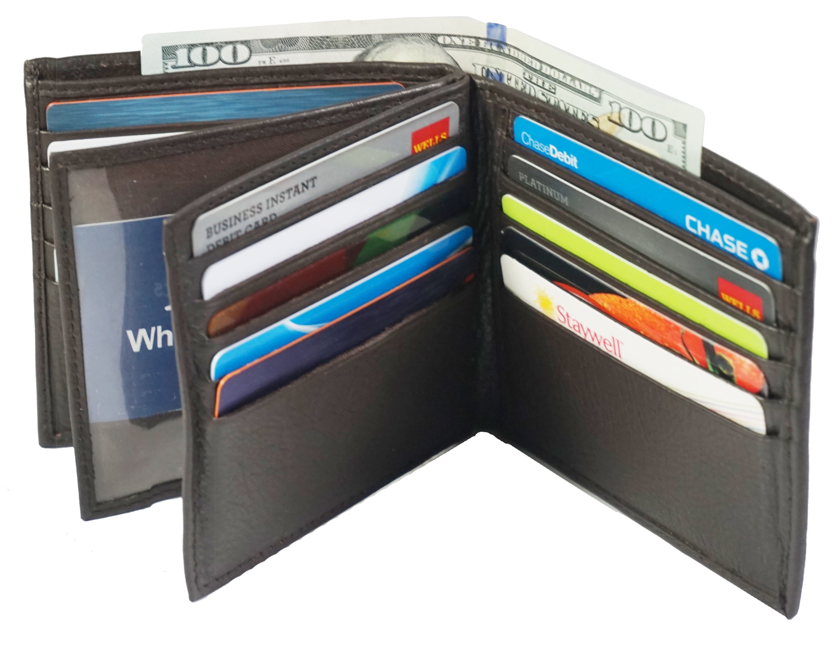 European Hipster Mens Wallet Thick Large Bifold 20 Cards and 2 ID