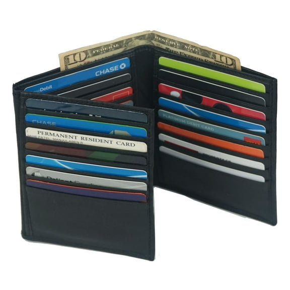 Genuine Leather European Style Large Hipster Bifold Mens Wallet