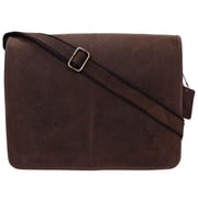 Genuine Leather Expandable Portfolio Messenger Shoulder Bag Brief Case Back to 18MB203BR