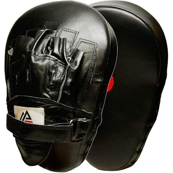 Genuine Leather Extreme Curved Target Focus Punching Mitts for MMA, Kickboxing, Muay Thai Martial Arts Sparring with Wrist Support