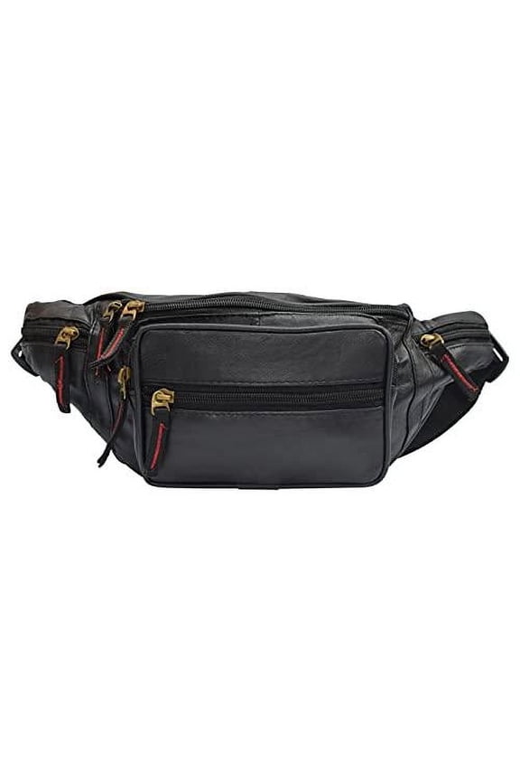 Genuine Leather Fanny Pack Front Pocket RFID Travel Outdoor Hiking Bottle holder Pouch Wallet Purse for Men Women