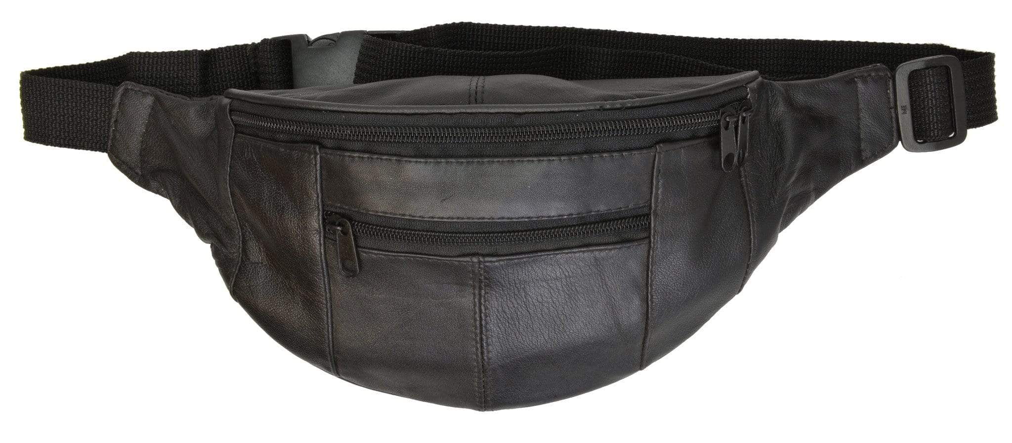 Genuine Leather Fanny Pack Pouch Waist Bag Slim Design 006 (C ...