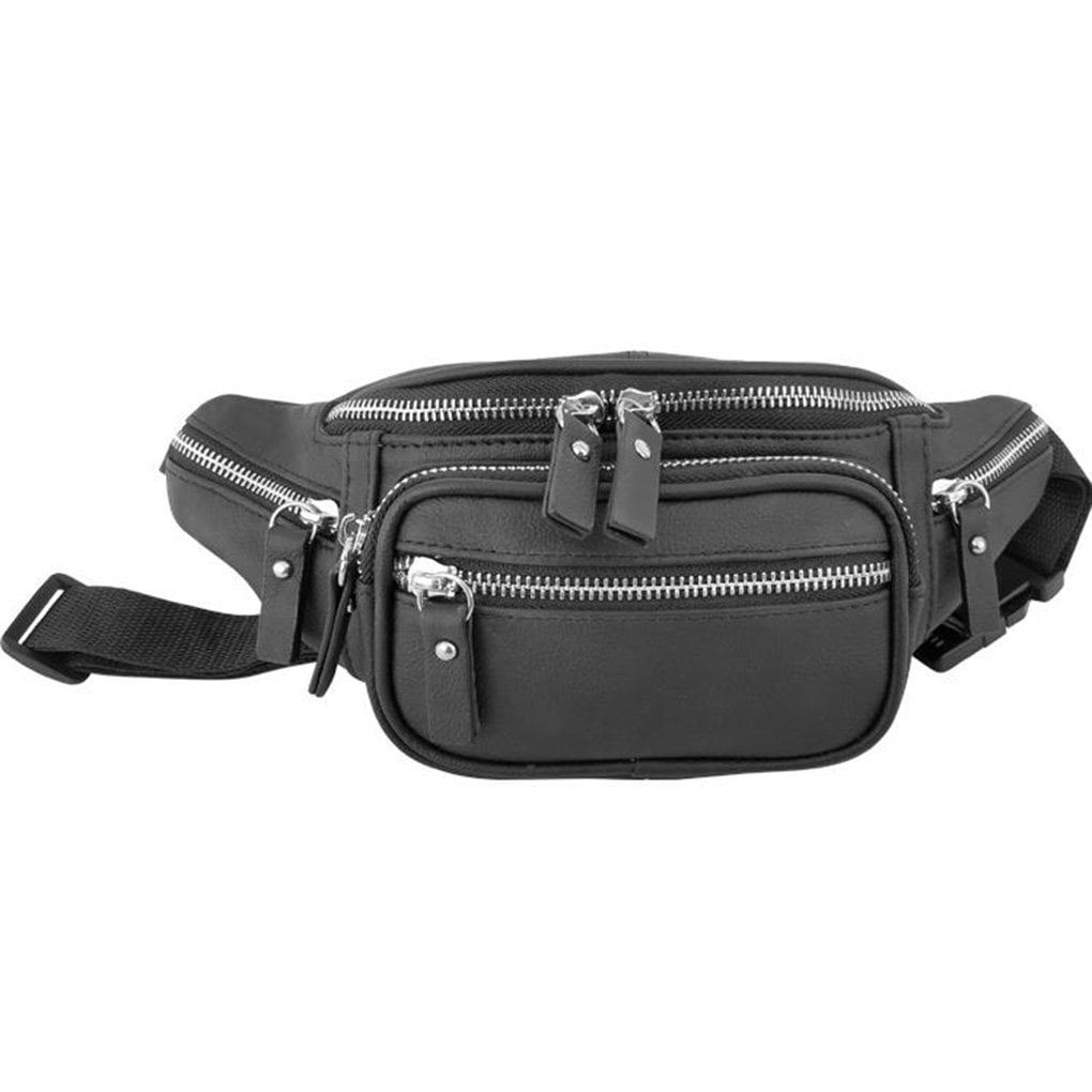 Genuine Leather Fanny Pack Waist Bag Body Pouch Pockets Organizer Phone
