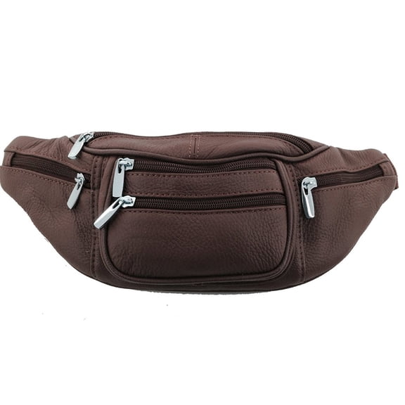Genuine Leather Fanny Pack Waist Bag Phone Holder By Silver Fever One Size, Brown