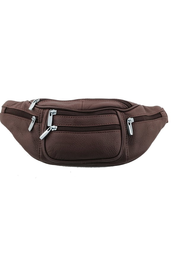 Genuine Leather Fanny Pack Waist Bag Phone Holder By Silver Fever One Size, Brown