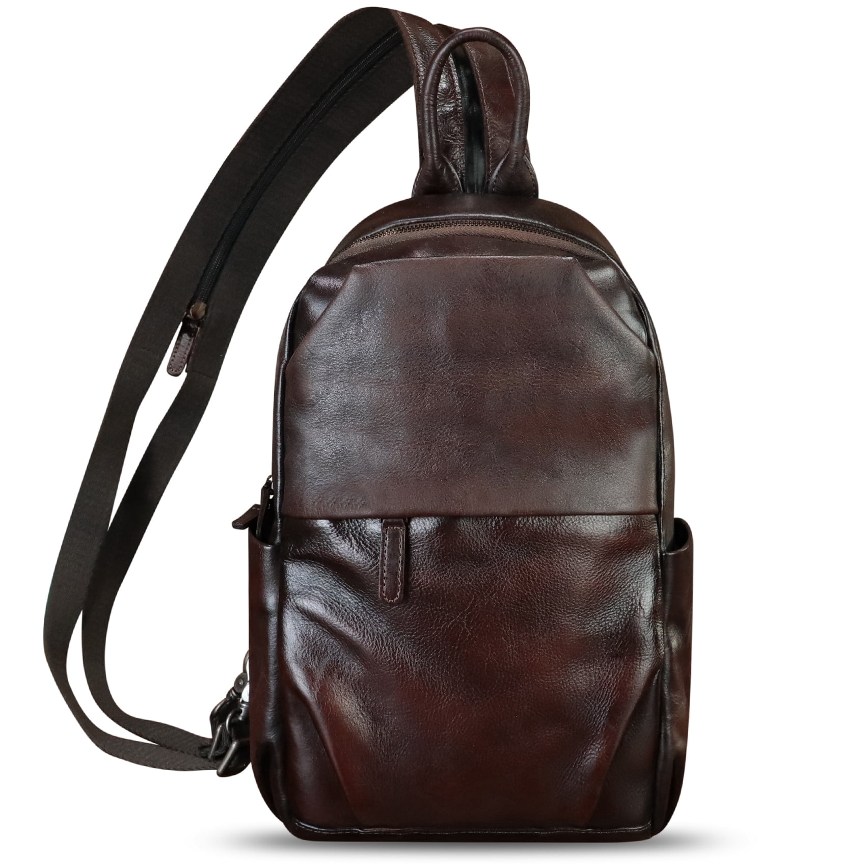 Genuine Leather Fanny Pack for Women Men Vitnage Leather Sling Bag Hip Waist Bag