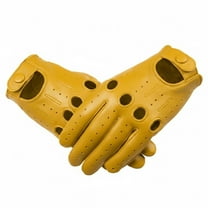 Genuine Leather Full Finger Driving Gloves, Motorcycle Gloves For Men