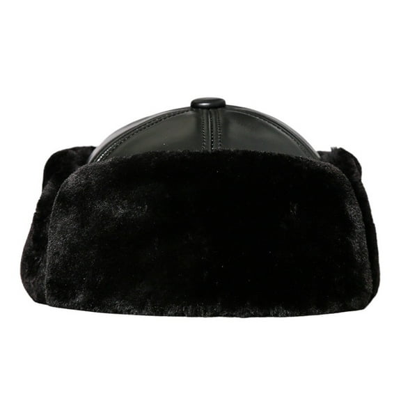 Genuine Leather Fur 100% Hat More Middle-aged Man Winter Warm Cotton Padded Cap Sheepskin Earmuffs Leather Wool ,Lightweight Cozy Enough