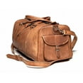 Genuine Leather Goat hide Travel Luggage Duffel Gym Bag New Men's Brown
