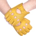 thumbnail image 1 of Genuine Leather Half Finger Driving Gloves With Knuckle Holes For Men, 1 of 5