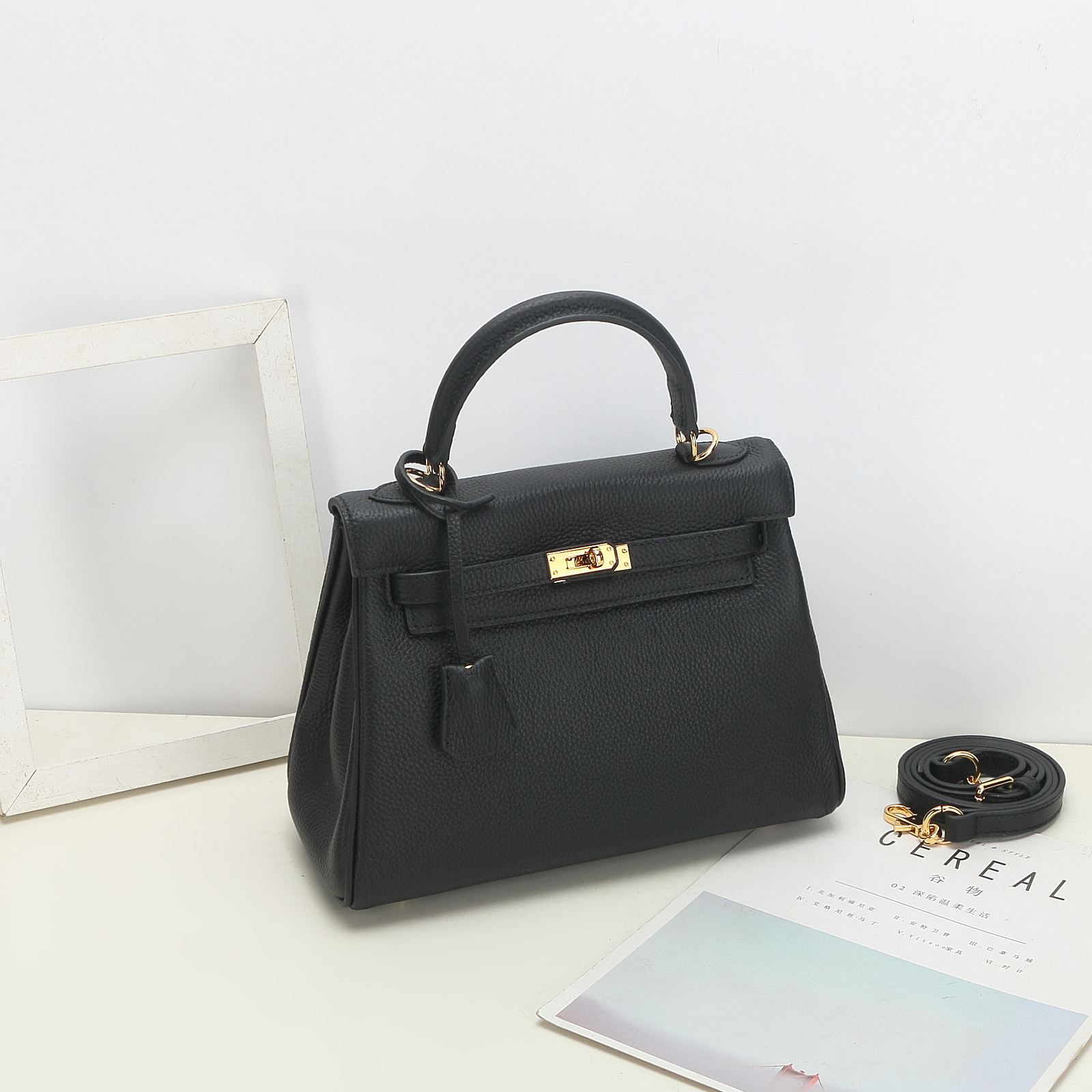 Genuine Leather Handbag for Women,Large Crossbody Bags with Wide