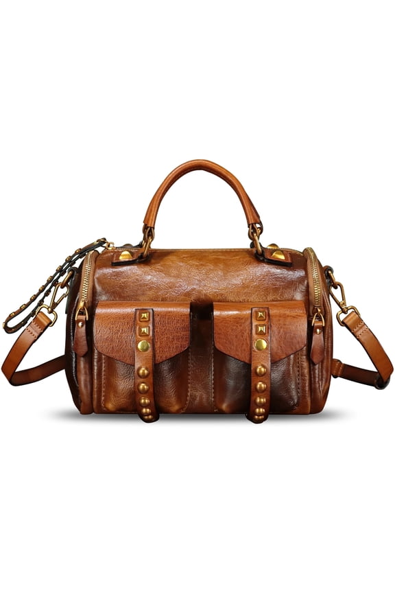 Genuine Leather Handbags for Women Crossbody Shoulder Bag Vintage Designer Top Handle Bag Western Satchel Purse