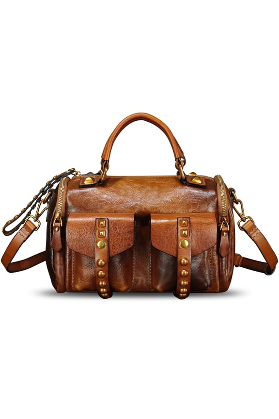 Genuine Leather Handbags for Women Crossbody Shoulder Bag Vintage Designer Top Handle Bag Western Satchel Purse