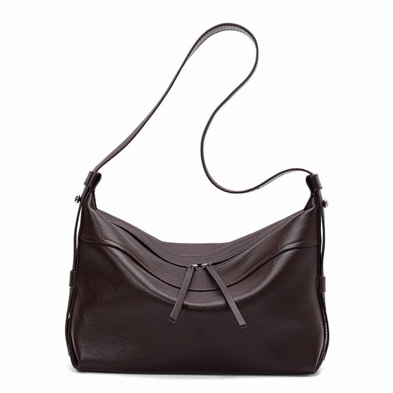Genuine Leather Hobo Bag, Women's Grainy Underarm Shoulder Crossbody Purse