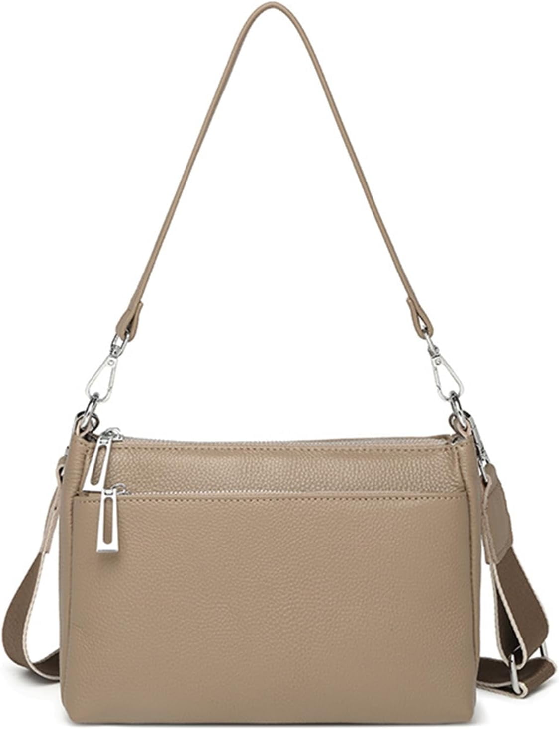 Genuine Leather Hobo Bag for Women Crossbody Shoulder Purses with Dual Straps