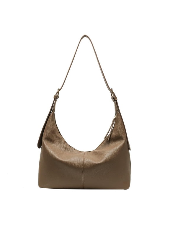 Genuine Leather Hobo Bag for Women, Slouchy Shoulder Tote Purse, Foldable Crossbody Handbag for Work Travel