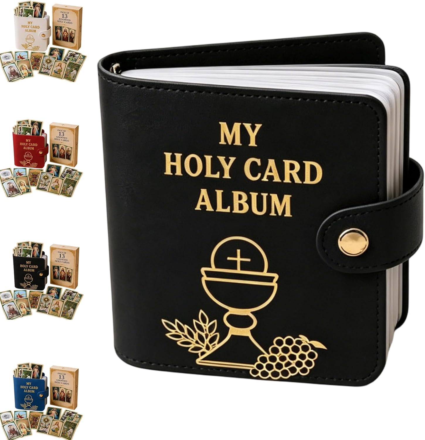 Genuine Leather Holy Card Holder – Compact Catholic Prayer Card Wallet ...