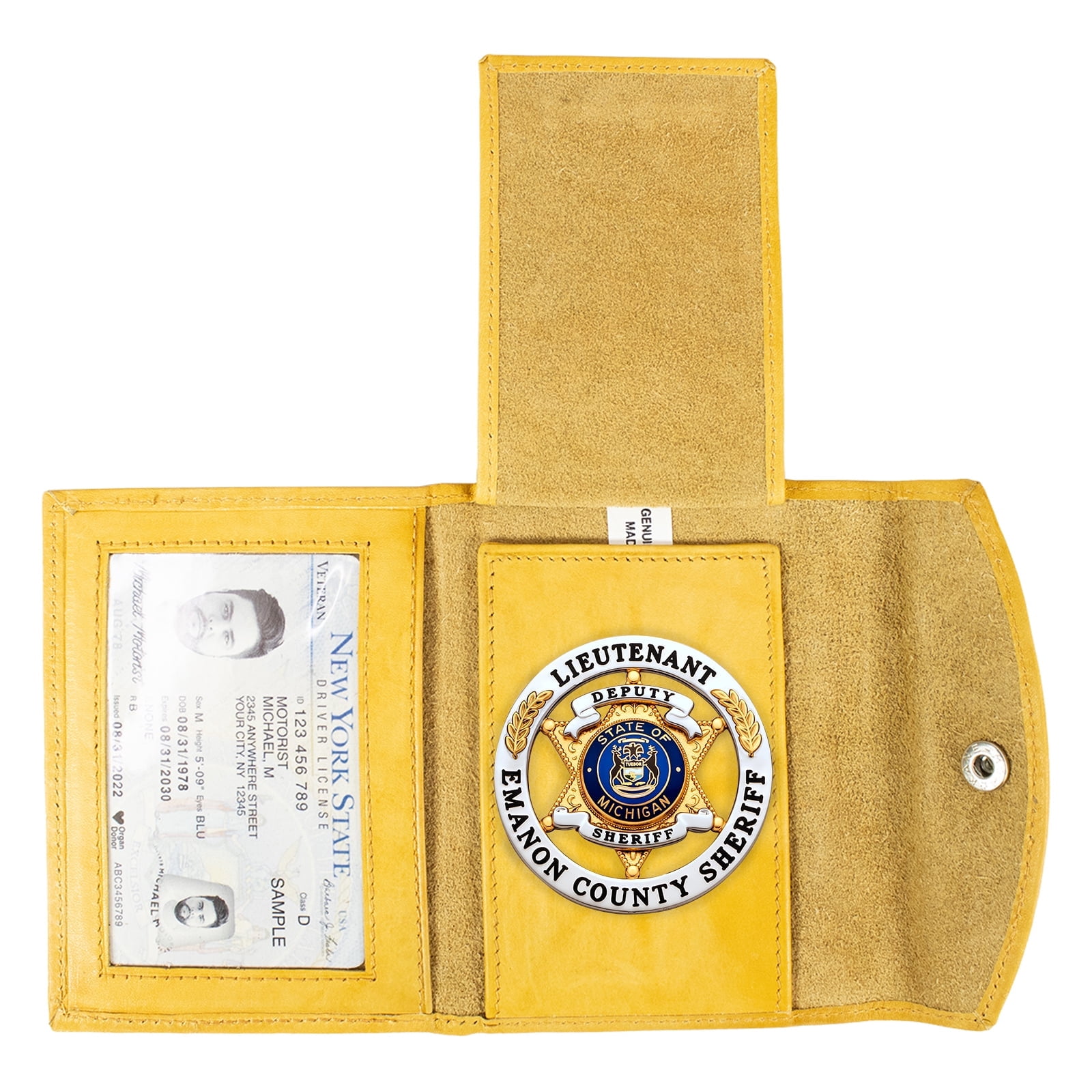 Genuine Leather ID Badge Holder for Police, Law Enforcement Officer
