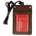 thumbnail image 1 of Genuine Leather ID Badge Lanyard Key Coins Holder Neck Strap Wallet, 1 of 5