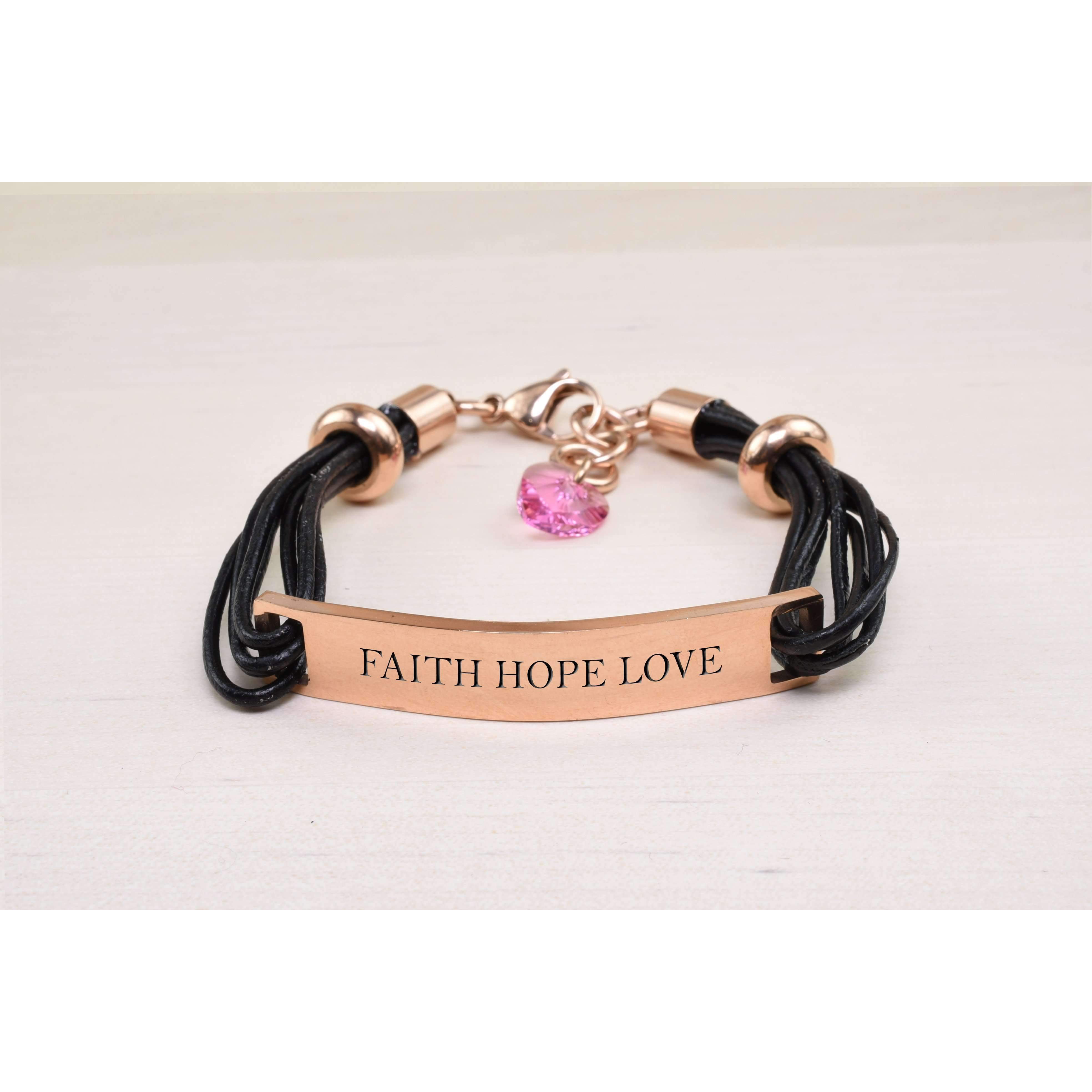 4031410 Faith Hope Love Tri Tone Stretch Bracelet Heart Charm 1 Corinthians  Scripture - Amazon.com