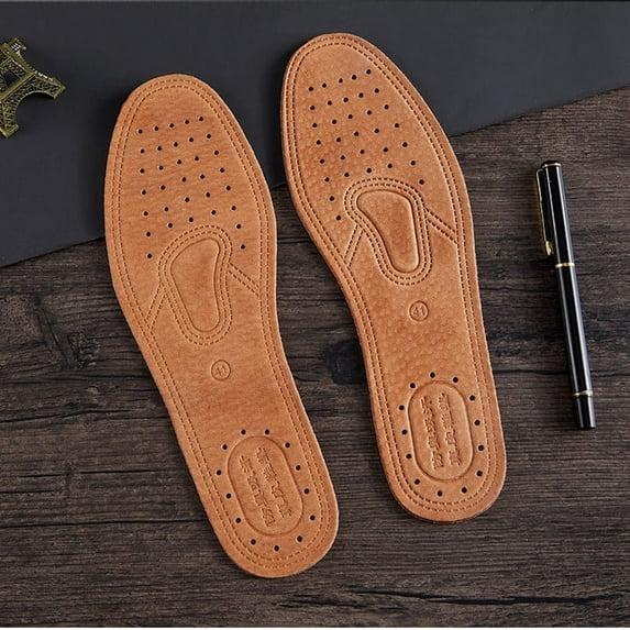 Genuine Leather Insole For Shoes Men Women Comfortable Deodorant Casual leather Orthopedic Feet Quality Cowhide Flats Shoe Sole Brown EU41