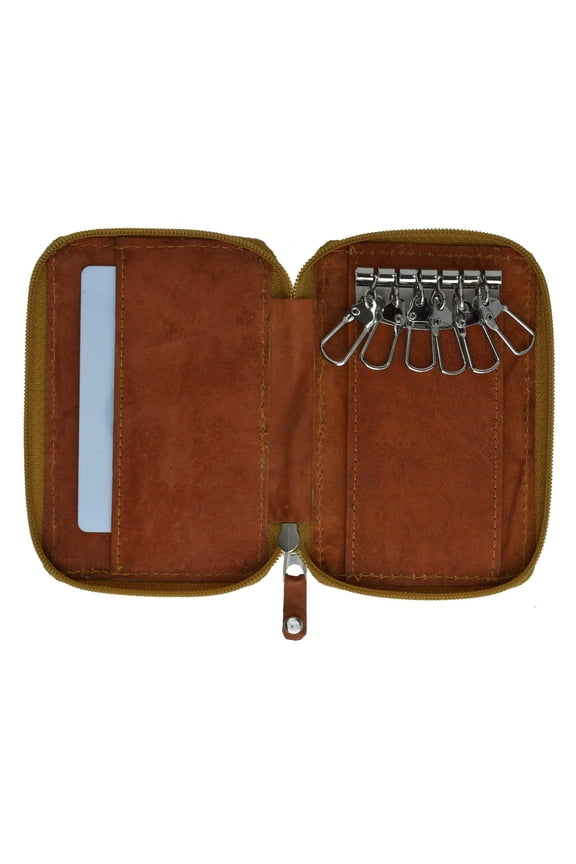 Genuine Leather Key Chain Holder Coin Pocket 412 CF (C)