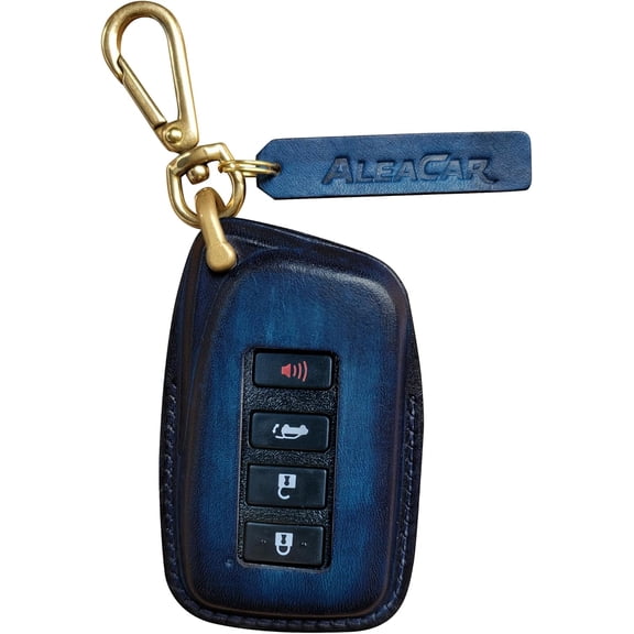 Genuine Leather Key Fob Cover & Key Chain for Lexus (2-4 Buttons, Keyless Go) - Protects Car Keys