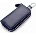 thumbnail image 1 of Genuine Leather Key Holder Bag with 2 Card Slot & 6 Hooks & 1 Access Card,Key Case Car Key Holder Wallet for Men Women, 1 of 6