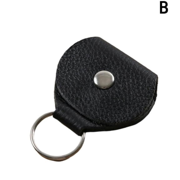 Genuine Leather Keychain Guitar Pick Holder Plectrum Bag FAST Case X3Q2