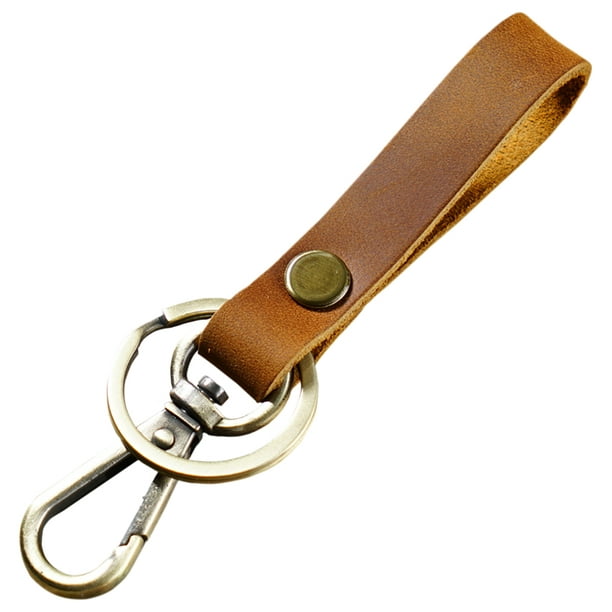 Genuine Leather Keychain, Leather Key Chain Holder for Men and Women Handmade Crafted Key Fob Holder with Belt Loop Clip