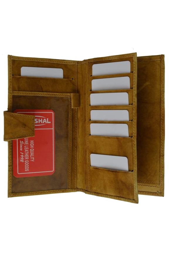 Genuine Leather Ladies Checkbook Wallet & Credit Card Holder with ID Window 1575 CF (C)