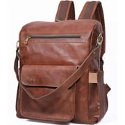Genuine Leather Laptop Backpack for Women Designer Brown Leather Backpack Purse with 15.6-inch Laptop Computer Compartment Best for Work, Travel, and Daily Use