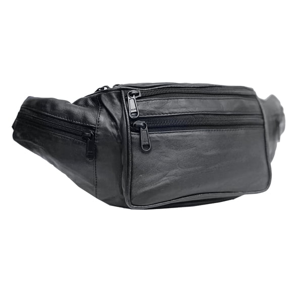 Genuine Leather Large Crossbody Waist Bag Multi Function 7 Pocket Fanny Pack for Women and Men