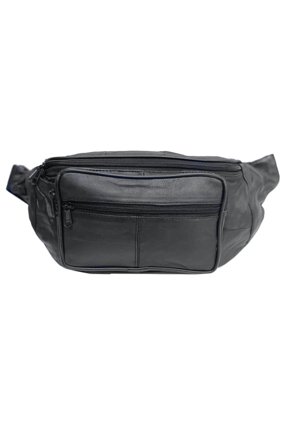 Genuine Leather Large Waist Bag/Fanny Pack/ Organizer with Adjustable Belt straps