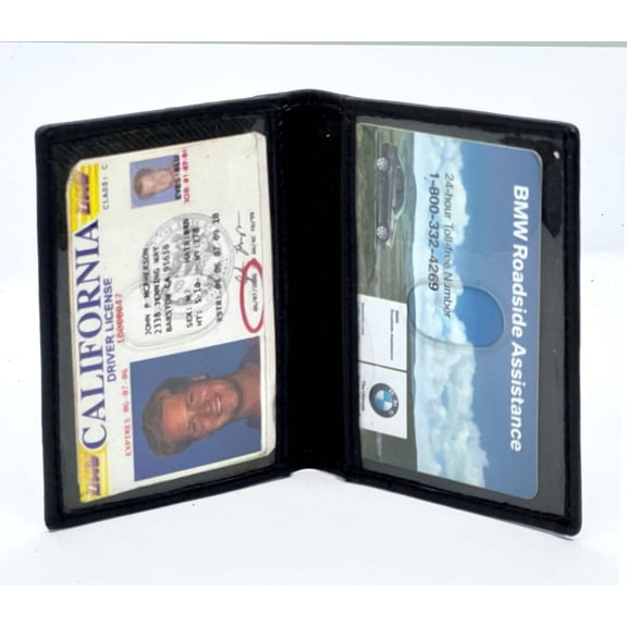 Genuine Leather Leather Credit Card Mini Wallet Bifold Driver's License Holder