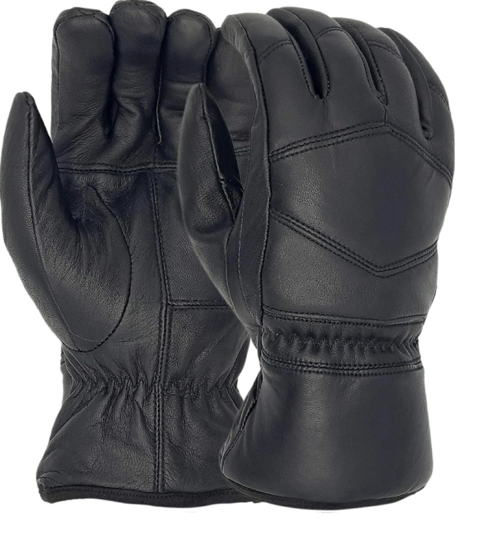Genuine Leather Lined, Wind Proof Cold Weather Motorcycle Gloves, Driving Gloves, Riding Gloves For Men