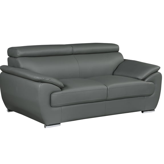Genuine Leather Loveseat - Brazilian Wood Frame - Dining Area - Elegant Seating