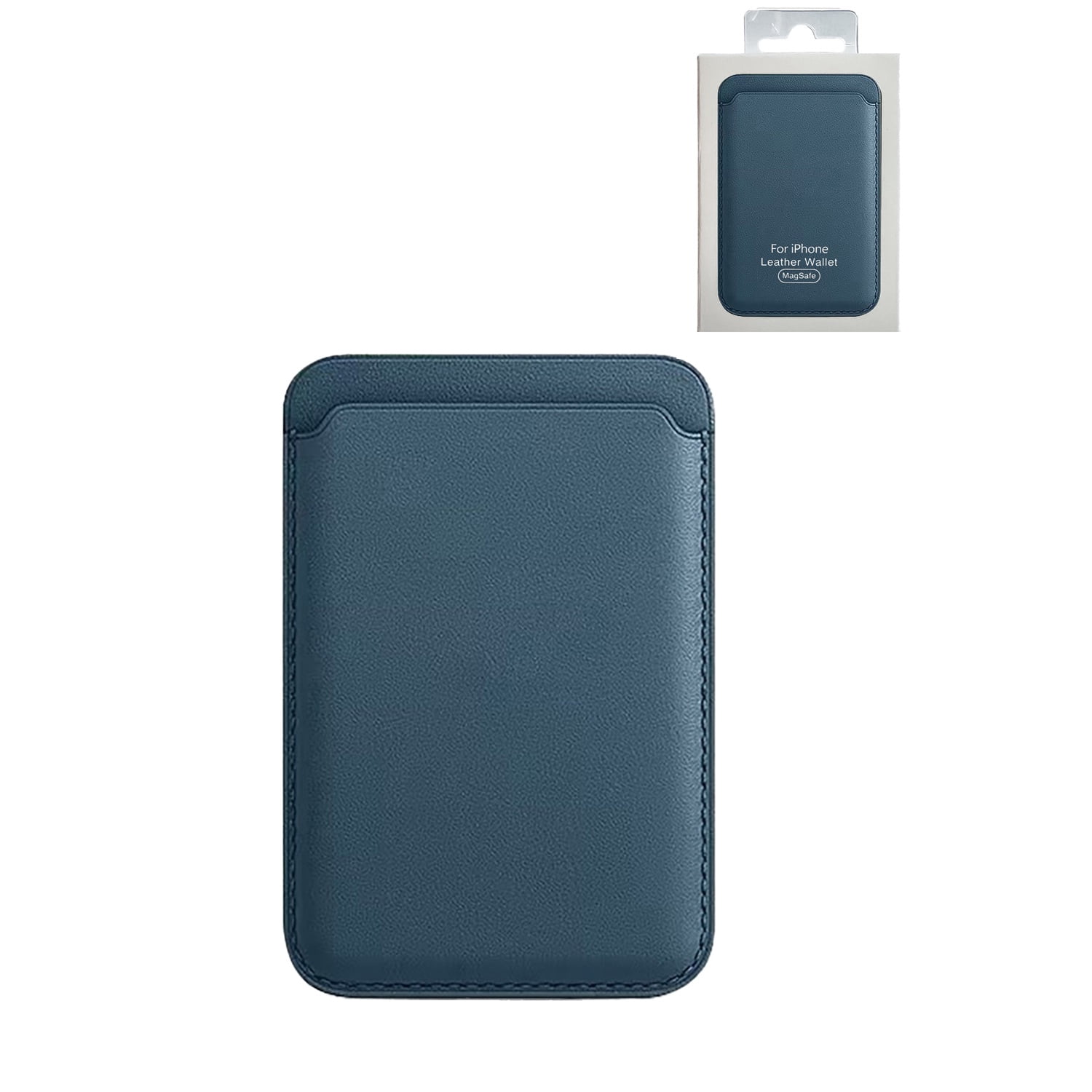 Genuine Leather Magnetic Card Organizer - Dark Blue