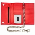 thumbnail image 1 of Genuine Leather Men's Chain Biker Wallet Trifold Checkbook RFID Blocking Wallets for Men, 1 of 4