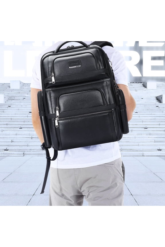 Genuine Leather Men's Commuter Backpack First Layer Cowhide
