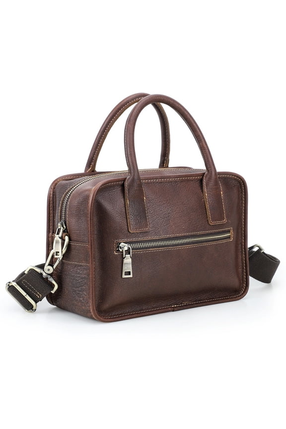 Genuine Leather Men's Crossbody Bag Top Layer Cowhide Top-handle Bag Men's Shoulder Bag