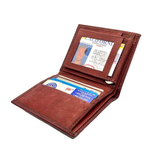 Genuine Leather Men's Money Clip Bifold Wallet Detachable Card Front Pocket Card Holder