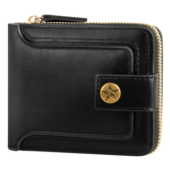 Cshidworld Genuine Leather Men's Wallet with Zipper Vintage RFID Blocking, Large Capacity Wallet for Men with 7 Credit Card Slots, 3 ID Window, 1 Cash Compartments and Coin Pocket